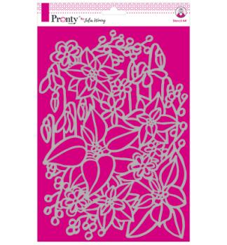 Pronty Crafts Inter Flowers A4 Stencil - Schablone 