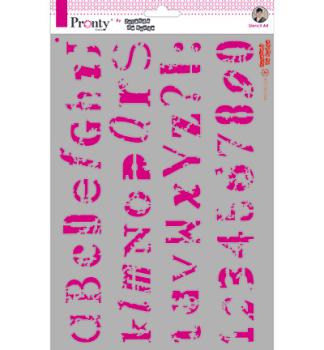 Pronty Crafts Alfabet Grunge A4 Stencil - Schablone 