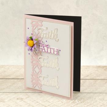 Couture Creations Cut, Foil & Emboss Die "Have Faith Sentiment Mini"