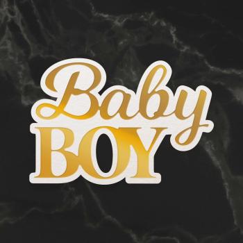 Couture Creations Cut, Foil & Emboss Die "Baby Boy Sentiment Mini"