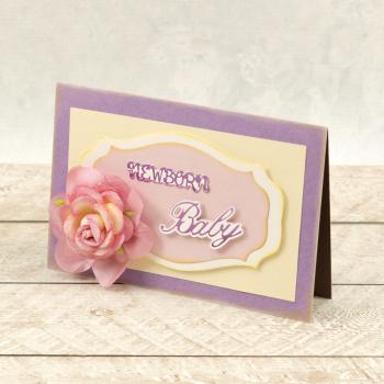 Couture Creations Cut, Foil & Emboss Die "Newborn Sentiment Mini"