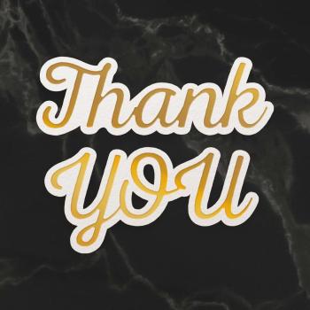 Couture Creations Cut, Foil & Emboss Die "Thank You Sentiment Mini"