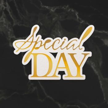 Couture Creations Cut, Foil & Emboss Die "Special Day Sentiment Mini"