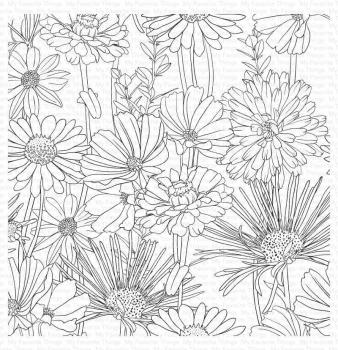 My Favorite Things "Flower Field" 6x6" Background Cling Stamp