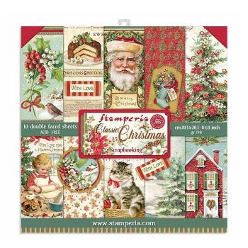 Stamperia "Classic Christmas" 8x8" Paper Pack - Cardstock