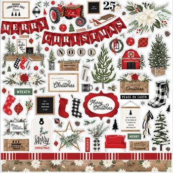 Carta Bella "Farmhouse Christmas" 12x12" Element Stickers