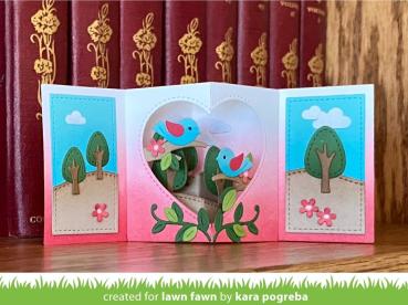 Lawn Fawn Craft Dies - Center Picture Window Card Heart Add-On