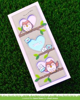 Lawn Fawn Craft Dies - Scalloped Slimline with Hearts: Portrait