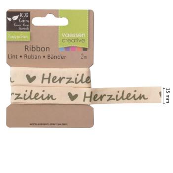 Vaessen Motivband/Text 15mm "Herzilein" 2m