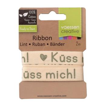 Vaessen Motivband/Text 15mm "Küss Mich!" 2m