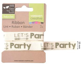 Vaessen Motivband/Text 15mm "Let's Party" 2m