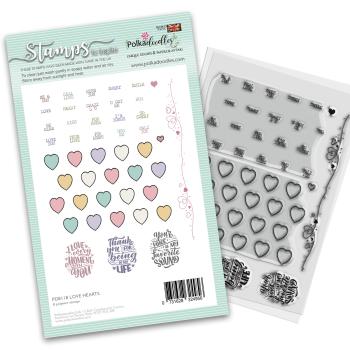 Polkadoodles Stempel "Love Hearts" Clear Stamp-Set