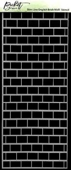 Picket Fence Studios Slim Line English Brick Wall 4x10 Inch Stencil - Schablone