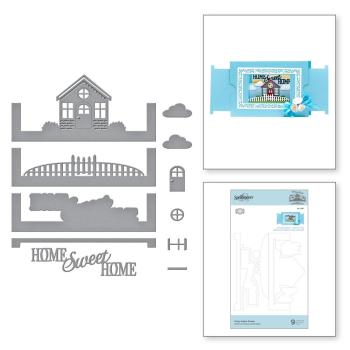 Spellbinders Die "Cozy Home Scene Etched" Stanzschablone