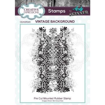 Creative Expressions - Rubber stamp Vintage background 3.7 in x 4.8 in