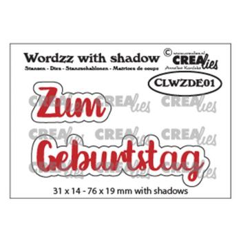 Crealies - Wordzz with shadow dies Zum geburtstag 