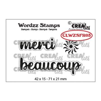 Crealies - Wordzz stamps Merci beaucoup