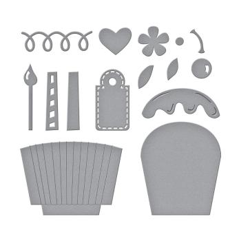 Spellbinders Die "Party Cupcake Pocket Etched" Stanzschablone