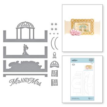 Spellbinders Die "Wedded Bliss Scene Etched" Stanzschablone