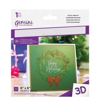 Gemini Rustic Wreath 3D Embossing Folder - Prägeschablone 3D - Kranz