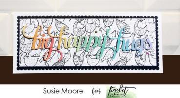 Picket Fence Studios Slim Line Big Happy Hugs Word  Die (SDCS-120)