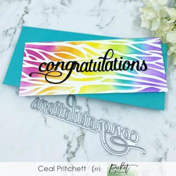 Picket Fence Studios Slim Line Congratulations Word  Die (SDCS-116)