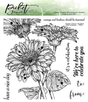 Picket Fence Studios Wild Daisies Clear Stamps 