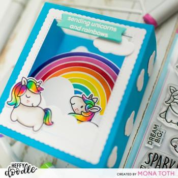 Heffy Doodle Fluffy Puffy Unicorns   Clear Stamps - Stempel 