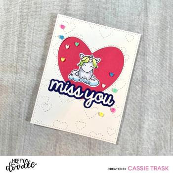 Heffy Doodle Miss You (Shadow)  Cutting Dies - Stanze  