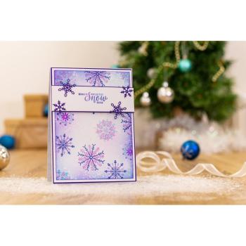 Crafters Companion - Glittering Snowflakes A6 - Chase The Sno - Clear Stamps