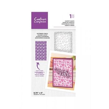 Crafters Companion -Confetti Hearts Patterned Stencil - Schablone