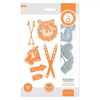 Tonic Studios - Stanze - Essentials festive Stanzschablone set Wreath - Skates 