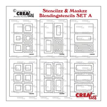 Crealies - Stencilzz 6x Rechteck glatte - raue Kanten 