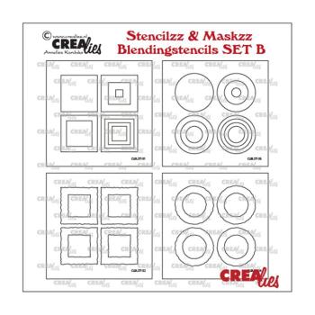 Crealies - Stencilzz 4x quadratische glatte - raue Kanten 