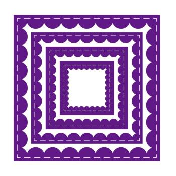 Gemini Inverted Stitched Scallop Square Elements Dies  - Stanze - Fenster