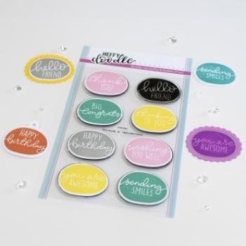 Heffy Doodle Pebble Sentiments   Clear Stamps - Stempel 