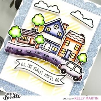 Heffy Doodle Wavy Banner Sentiments   Clear Stamps - Stempel 