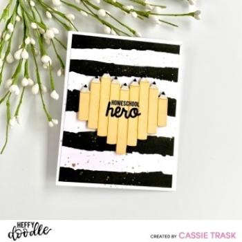 Heffy Doodle Heart Pencil  Cutting Dies - Stanze  