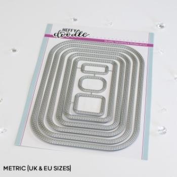 Heffy Doodle Stitched Rounded Metric Rectangle  Cutting Dies - Stanze  