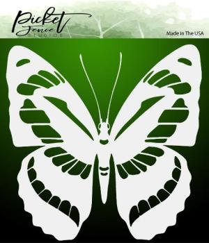Picket Fence Studios Flutter Butterfly 6x6 Inch Stencil - Schablone