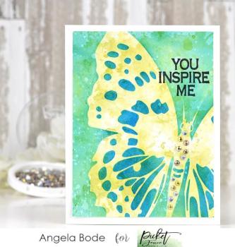 Picket Fence Studios Wander Butterfly 6x6 Inch Stencil - Schablone