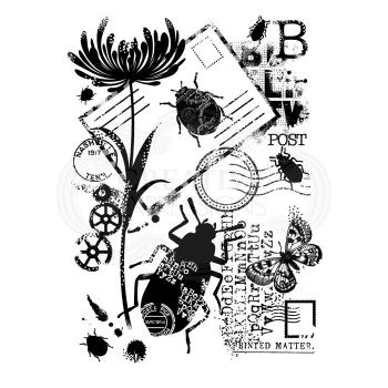 Woodware Beetle Collage  Clear Stamps - Stempel 