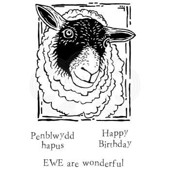 Woodware Lino Cut Sheep  Clear Stamps - Stempel 