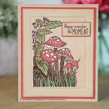 Woodware Lino Cut Toadstools  Clear Stamps - Stempel 