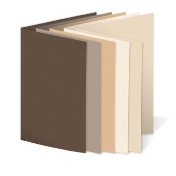 Sortiment "Cremetöne" 25x Faltkarten in 5 Farben DIN A6 - farbig sortiert
