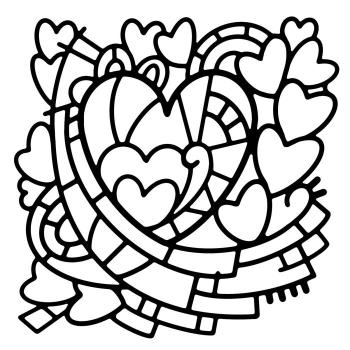 Woodware Stencil Heart Window  Schablone