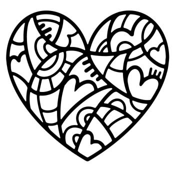 Woodware Stencil Doodle Heart  Schablone