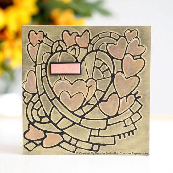 Woodware Stencil Doodle Heart  Schablone