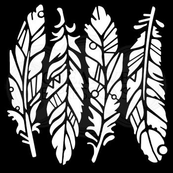 Woodware  - Stencil Fancy Feathers - Schablone