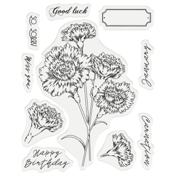 Gemini January Carnation Stamp & Die  - Stempel & Stanze 